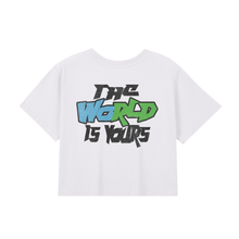 Load image into Gallery viewer, &quot;THE WORLD IS YOURS&quot; Cropped Tee
