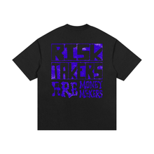 Load image into Gallery viewer, Black/Blue &quot;RISK TAKERS&quot; TEE

